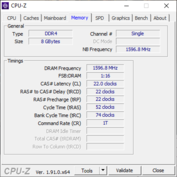 Informations systèmermation - CPU-Z : mémoire vive