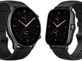Le GTR 2e (L) existe également en gris et vert ; le GTS 2e (R) existe également en vert et violet. (Source de l'image : Amazfit - édité)
