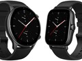 Le GTR 2e (L) existe également en gris et vert ; le GTS 2e (R) existe également en vert et violet. (Source de l'image : Amazfit - édité)