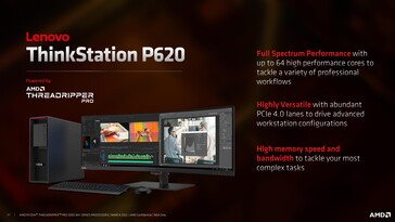 La Lenovo ThinkStation P620 offre toutes les options de CPU Ryzen Threadripper Pro 5000 WX. (Source : AMD)