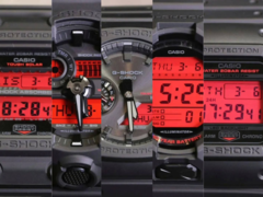 De gauche à droite : la Casio GX-56BBR-1A, GA-700BBR-1A, GA-B2100BBR-1A, GD-O100BBR-1, et la DW-5600BBR-1 - toute la gamme G-Shock 