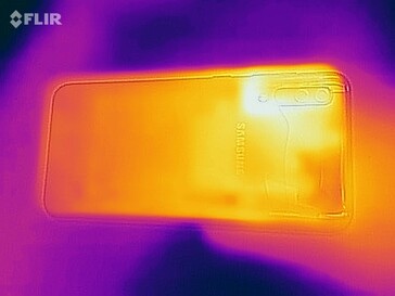 Samsung Galaxy A50 - Relevé thermique à l'arrière de l'appareil en cas de sollicitations.