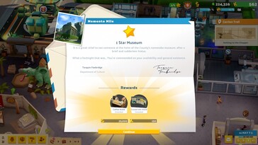 Sur la photo : une capture d'écran du jeu « Two Point Museum ».