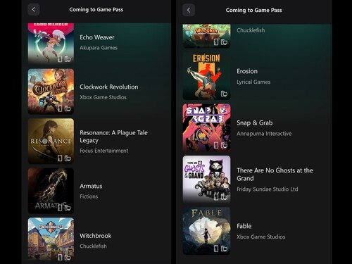 Bientôt des jeux Xbox Game Pass