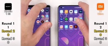 Xperia 1 III vs. Mi 11 Ultra : Boot et empreinte digitale. (Image source : TechNick)