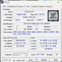 Page principale de CPU-Z