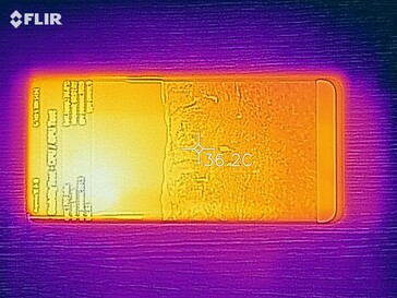 Huawei P30 Pro - Relevé thermique à l'avant de l'appareil en cas de sollicitations.