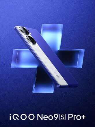 iQOO Neo9S Pro+ dans la variante en cuir végétal Buff Blue (Source : iQOO)
