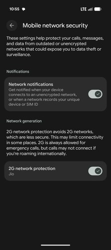 Options de sécurité pour les réseaux mobiles