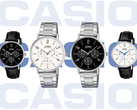 De gauche à droite : Casio MTP-VT06L-1B, MTP-VT06D-7B, MTP-VT06D-1B et MTP-VT06L-7B.