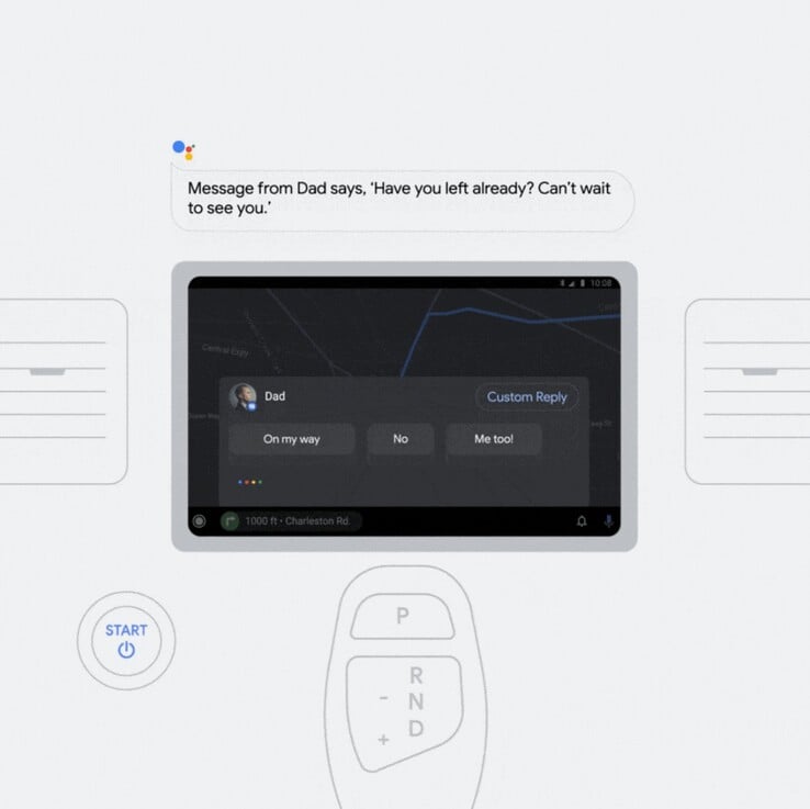 Bientôt, vous pourrez choisir des réponses intelligentes dans Android Auto. (Image source : Google)