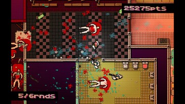Sur la photo : une capture d'écran du jeu « Hotline Miami ».