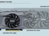 Comparaison de taille entre la RTX 4060 SFF et la 4070 / 4080 pleine longueur (Image Source : Inno3D)