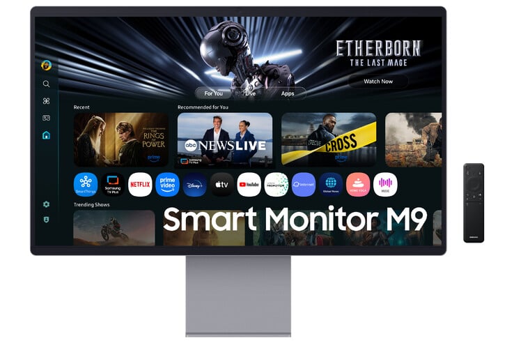 Le nouveau moniteur M90SF QD-OLED est doté d'un cadre métallique (Source : Samsung)