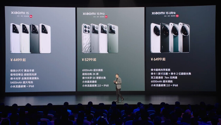 Comparaison des prix de la série Xiaomi 15 en Chine (Source : Xiaomi)