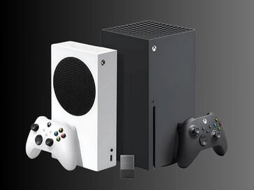 Carte d'extension Seagate 4TB Xbox devant les consoles Xbox (Image source : Best Buy)