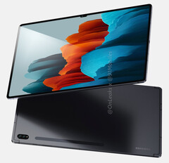 La série Galaxy Tab S8 pourrait n&#039;être disponible qu&#039;en deux couleurs. (Image source : @OnLeaks)