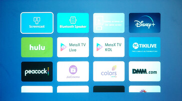 Le menu de l'application Yaber T1 Pro répertorie des services supplémentaires, ainsi que des outils permettant d'utiliser le projecteur comme un moniteur externe ou un haut-parleur Bluetooth. (Source de l'image : Notebookcheck)