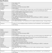 Acer Aspire 14 AI et Aspire 16 AI : Spécifications. (Source de l'image : Acer)