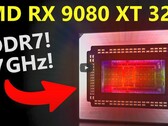 RX 9080 XT ES spéculation (image source : @MooresLawIsDead YouTube)