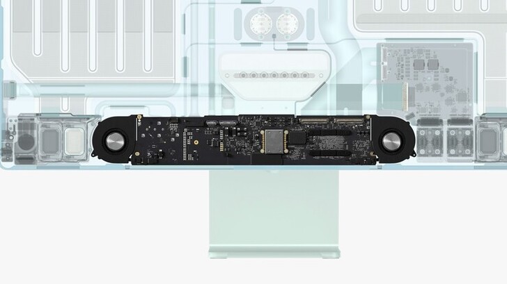 Apple iMac 24 avec deux ventilateurs. (Image source : @fiyin/Apple)