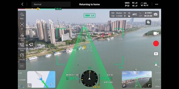 La trajectoire de vol projetée peut être affichée en direct. (Source de l'image : DJI)