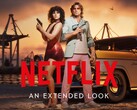 Affiche promotionnelle de la bande-annonce étendue de GTA 6 sur Netflix, mettant en scène Lucia et Jason