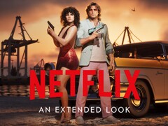 Affiche promotionnelle de la bande-annonce étendue de GTA 6 sur Netflix, mettant en scène Lucia et Jason