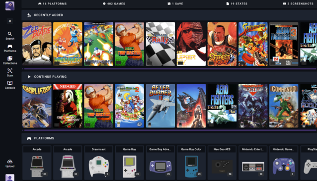 ROMM vous permet de gérer l'ensemble de votre collection de ROM, mais seuls les jeux jusqu'à la PS1 peuvent être joués dans le navigateur (Image Source : Notebookcheck)