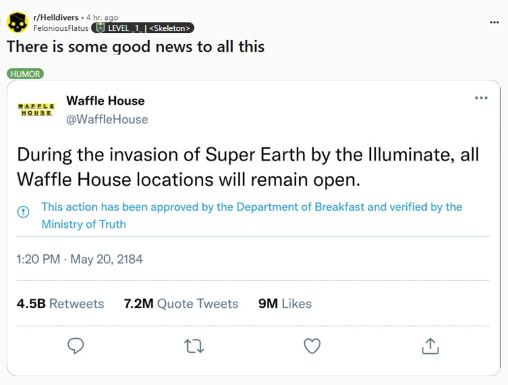Le post Reddit avec le faux tweet qui a tout déclenché. (Source de l'image : Reddit)