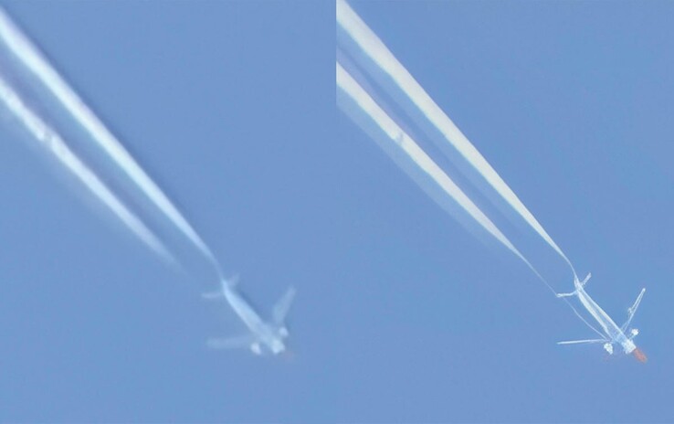 Un avion avec un zoom 100x sur le Pixel 10 Pro à gauche, la version optimisée du zoom Pro Res à droite (Image source : Cnet)