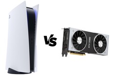 La PS5 peut surpasser la Nvidia GeForce RTX 2080 avec des charges de travail plus importantes. (Source de l&#039;image : Sony/Nvidia - édité)