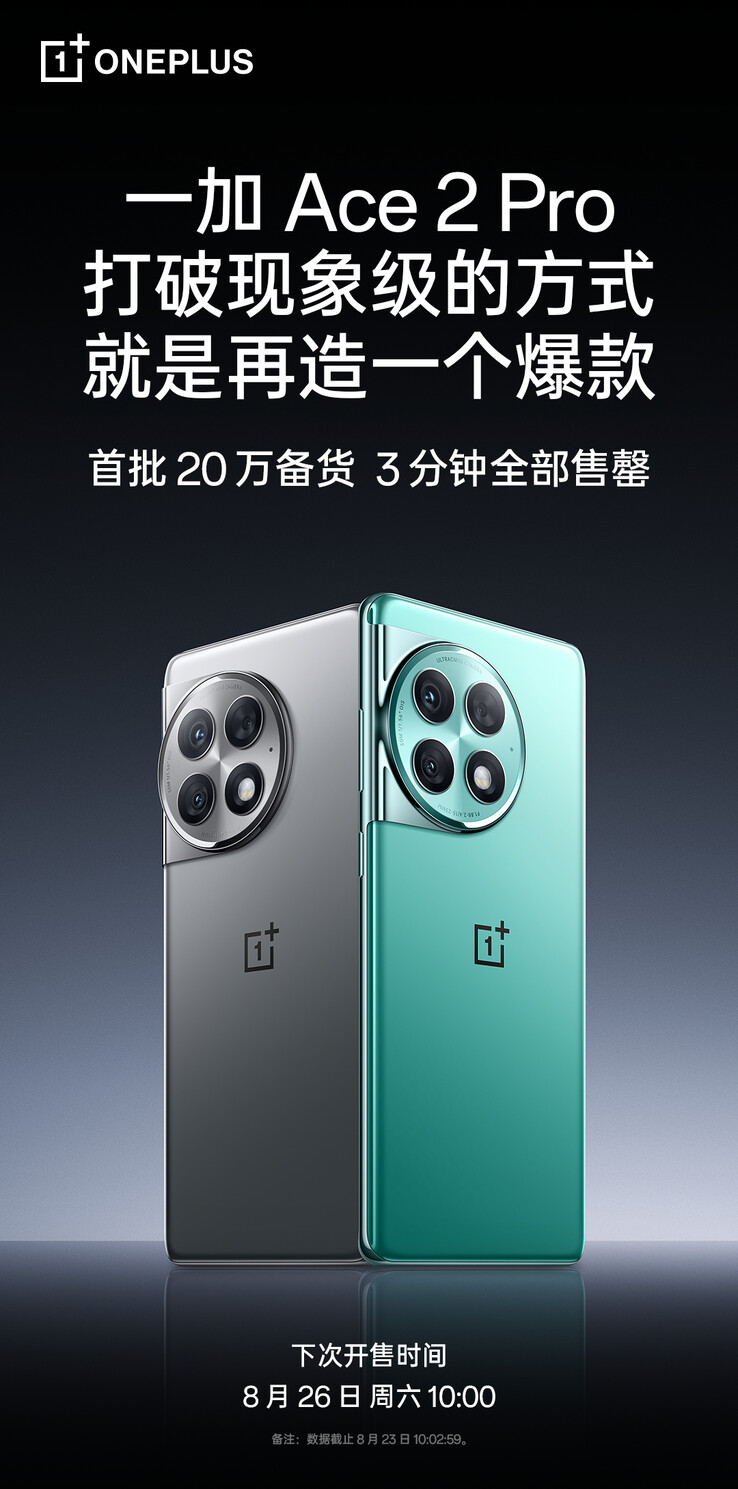 OnePlus célèbre la première étape de vente de son Ace 2 Pro. (Source : OnePlus CN)