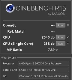 La performance du Cinebench AMD Ryzen 5 5600X montre presque la performance du Ryzen 7 3700X (Source : APISAK sur Twitter)