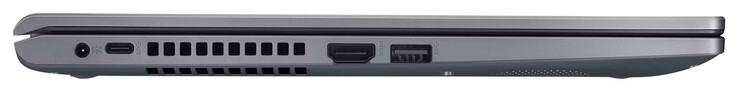 A gauche : connecteur d'alimentation, USB 3.2 Gen 1 (USB-C), HDMI, USB 3.2 Gen 1 (USB-A)