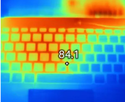 Image thermique de l'ordinateur portable de comparaison d'Acer