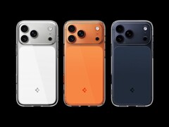 La nouvelle coque transparente Ultra Hybrid T de Spigen est disponible en orange brillant, blanc transparent et bleu mat pour s'harmoniser avec les couleurs de l'iPhone 17 Pro (Max). (Source de l'image : Spigen)