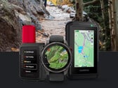 L'inReach Mini 3 à côté d'une Fenix 8 Pro et d'une eTrex Touch. (Source de l'image : via u/LargeIntestine)