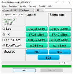 SSD AS sur USB 3.2 Gen2x2 (20 Gbit/s)