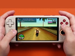 Console portable Mangmi Air X avec Grand Theft Auto : Vice City Stories. (Source de l&#039;image : Joey&#039;s Retro Handhelds)