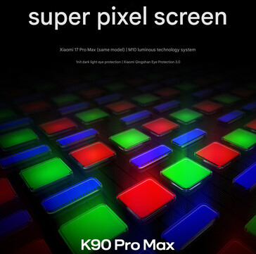 Écran du Redmi K90 Pro Max (Image source : Xiaomi - machine translated)
