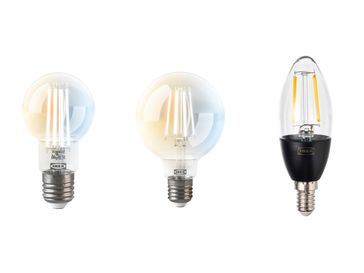Les ampoules décoratives en verre clair IKEA, spectre blanc uniquement (dimmable). (Source de l'image : IKEA)