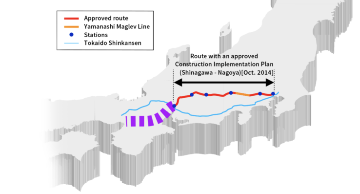 Itinéraires des deux systèmes Shinkansen. (Image : Central Japan Railway)