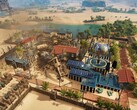 Une image montrant une ville dans Stranded: Alien Dawn, actuellement à -50 %.