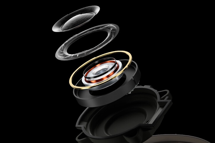 Les transducteurs en fibre de carbone (en haut), ainsi que les suspensions environnantes de la Symmetrical Surround Technology (SST), surpassent les transducteurs de 40 mm des écouteurs Technics A1000.