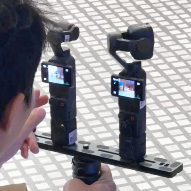 Les deux mêmes caméras Osmo Pocket inédites en cours de test public. (Source de l'image : via Igor Bogdanov)