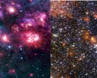 Collage des images MIRI et NIRCam de Sagittarius B2 (Source de l'image : plusieurs - voir sources ; édité)