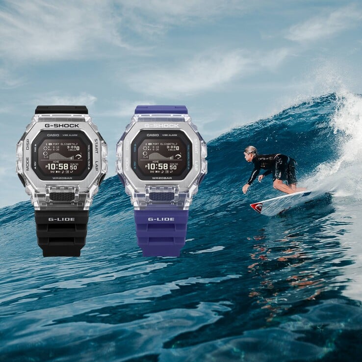 Les montres Casio G-Lide GBX-100S-1A et GBX-100S-2A. (Source de l'image : Casio)