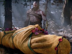 Kratos, personnage de God of War, et Laufey, illustrés
