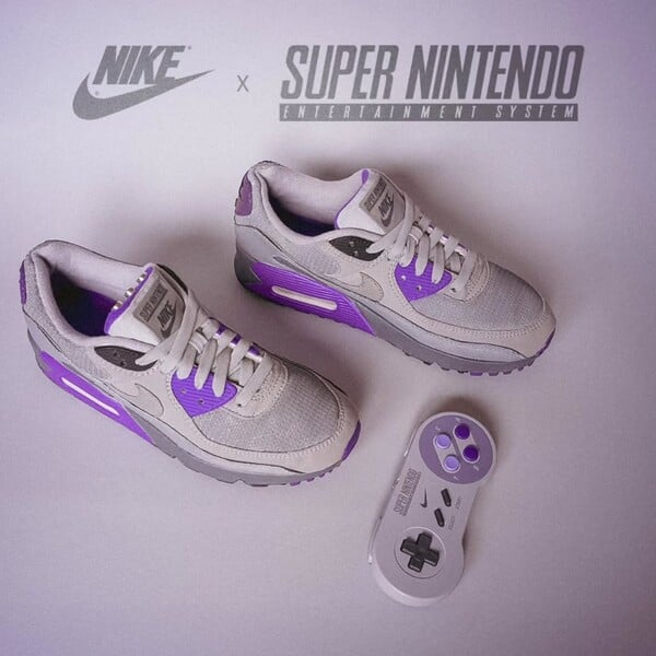 Ces baskets ont été conçues pour célébrer le 35e anniversaire de la SNES, mais elles ne seront pas produites en série. (Source de l'image : Bonzanini Design)